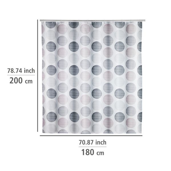 Produktbild: Duschvorhang Mod. Pastell Dots, 180 x 200 cm, Textil (100 % recyceltes Polyester)