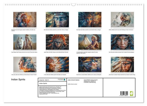 Produktbild: Indian Spirits (Wandkalender 2026 DIN A2 quer), CALVENDO Monatskalender