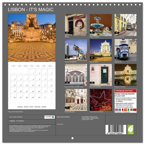 Produktbild: LISBON - IT'S MAGIC (Wall Calendar 2026 12 &times; 12 Inch) CALVENDO 12 Month Wall Calendar