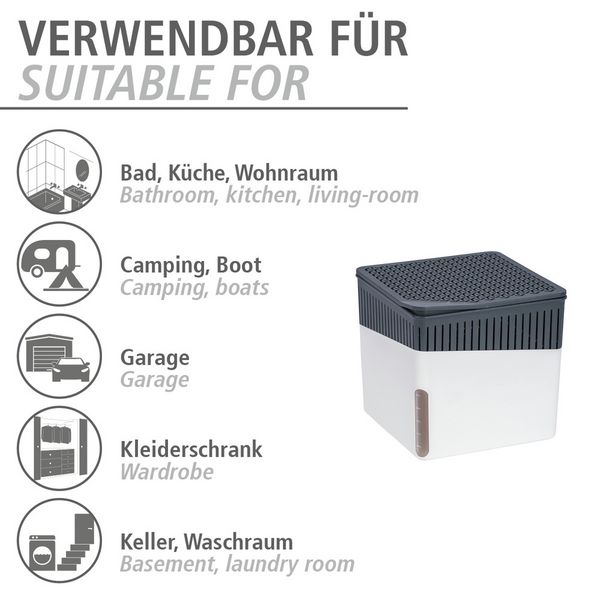 Produktbild: Raumentfeuchter Mod. Cube Nachf&uuml;ller 500 g mit Orangenduft, 3er Set, Luftentfeuchter Nachf&uuml;llpack