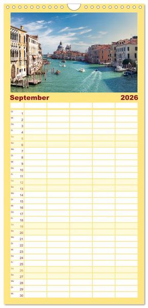 Produktbild: Familienplaner 2026 - Italien - einzigartige Motive mit 5 Spalten (Wandkalender, 21 x 45 cm) CALVENDO