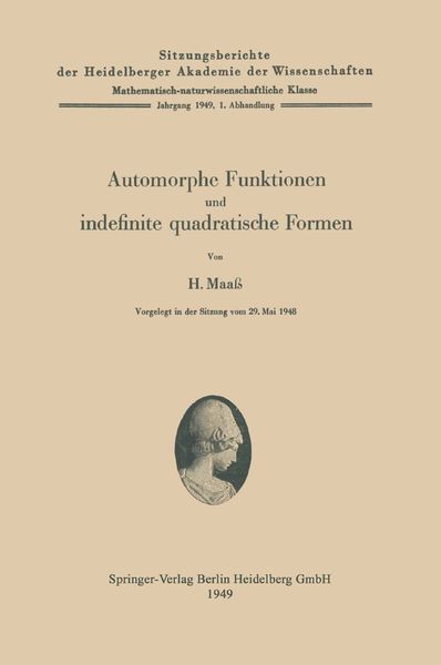 Automorphe Funktionen und indefinite quadratische Formen, Taschenbuch von Hans Maass, Springer Berlin, 9783540014171
