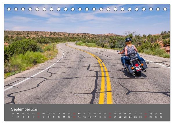 Produktbild: Biker Paradies - Die Canyons der USA (Tischkalender 2026 DIN A5 quer), CALVENDO Monatskalender