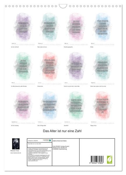 Produktbild: Das Alter ist nur eine Zahl (Wandkalender 2026 DIN A3 hoch), CALVENDO Monatskalender