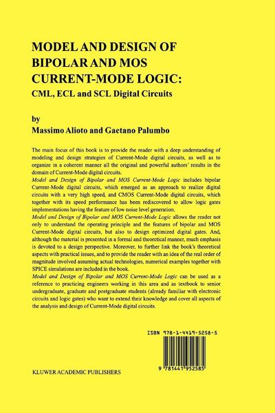 Produktbild: Model and Design of Bipolar and MOS Current-Mode Logic