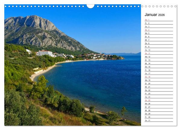 Produktbild: Makarska Riviera - Malerische Urlaubsorte in Dalmatien (Wandkalender 2026 DIN A3 quer), CALVENDO Monatskalender