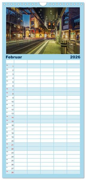 Produktbild: Familienplaner 2026 - Chemnitz zur blauen Stunde mit 5 Spalten (Wandkalender, 21 x 45 cm) CALVENDO