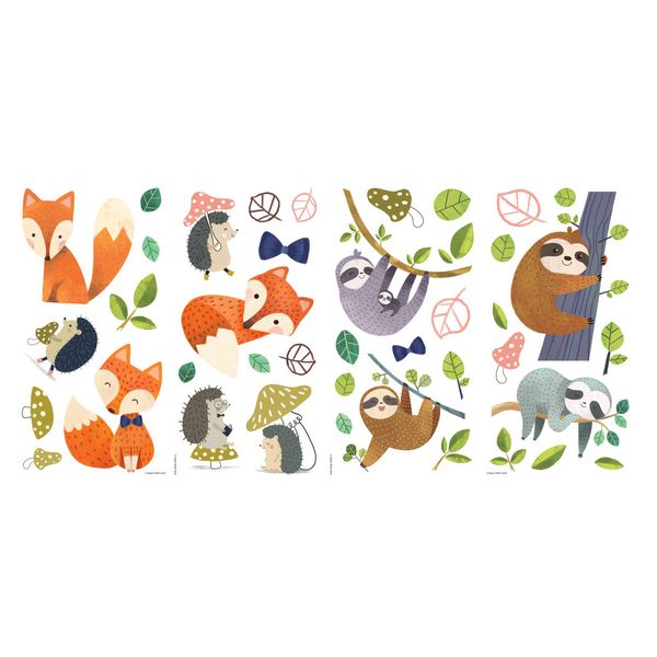 Produktbild: Wandtattoos Tierfreunde im Wald 22,9x44,1cm