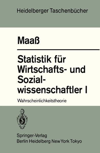 Produktbild: Statistik f&uuml;r Wirtschafts- und Sozialwissenschaftler I