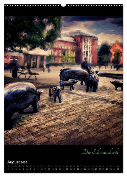 Produktbild: Herten - Digital gemalt (hochwertiger Premium Wandkalender 2026 DIN A2 hoch), Kunstdruck in Hochglanz