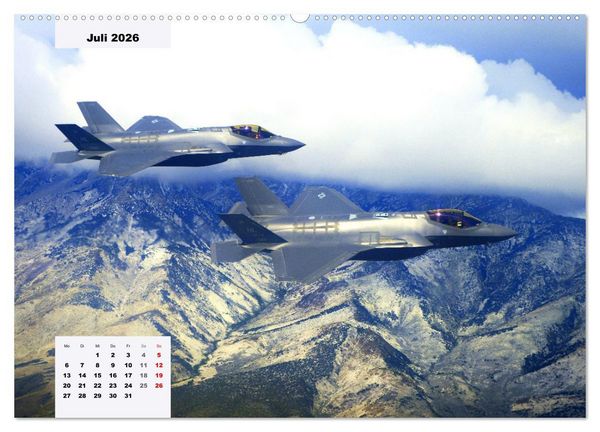 Produktbild: Fighter aircraft. Faszination Kampfflugzeug (Wandkalender 2026 DIN A2 quer), CALVENDO Monatskalender
