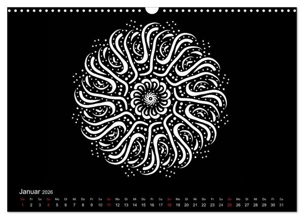 Produktbild: Entspannung und Ruhe durch Mandalas (Wandkalender 2026 DIN A3 quer), CALVENDO Monatskalender
