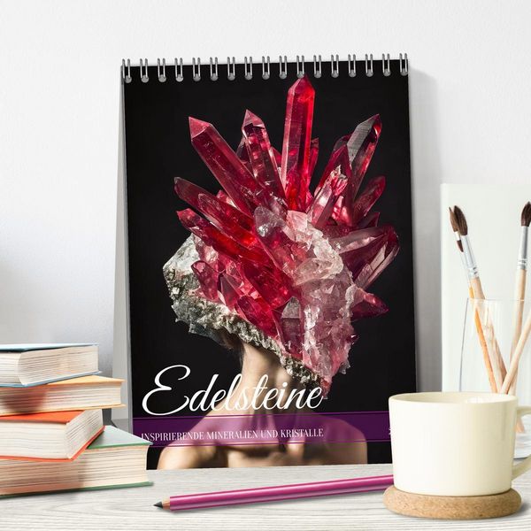 Produktbild: Edelsteine - Inspirierende Mineralien und Kristalle (Tischkalender 2026 DIN A5 hoch), CALVENDO Monatskalender