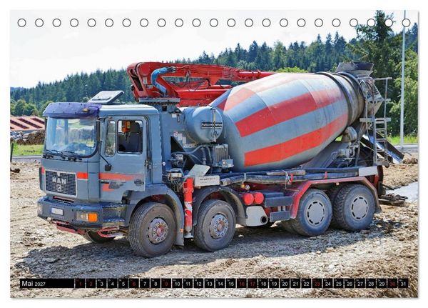 Produktbild: Baufahrzeuge auf der Baustelle (Tischkalender 2027 DIN A5 quer), CALVENDO Monatskalender