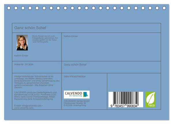 Produktbild: Ganz sch&ouml;n Schaf (Tischkalender 2026 DIN A5 quer), CALVENDO Monatskalender