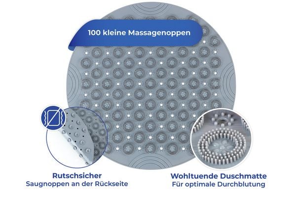 Produktbild: Duschmatte mit Fu&szlig;reflexzonenmassage, bequeme Badematte