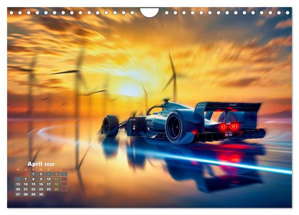 Produktbild: Formel E futuristisch (Wandkalender 2026 DIN A4 quer), CALVENDO Monatskalender
