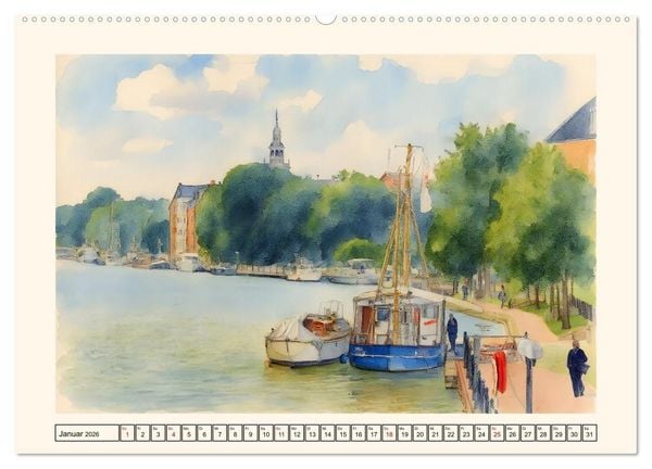 Produktbild: Herz Ostfrieslands - Zauberhaftes Leer (Wandkalender 2026 DIN A2 quer), CALVENDO Monatskalender