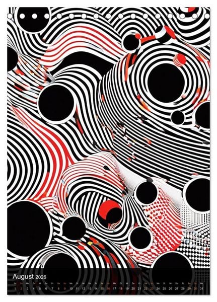 Produktbild: OP Art Nichts f&uuml;r schwache Augen (Tischkalender 2026 DIN A5 hoch), CALVENDO Monatskalender