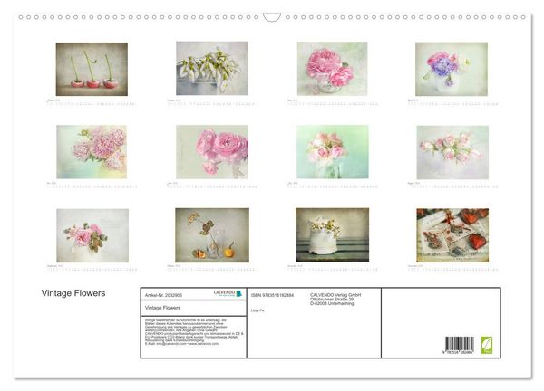 Produktbild: Vintage Flowers (Wandkalender 2026 DIN A2 quer), CALVENDO Monatskalender
