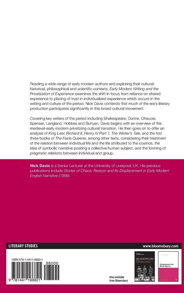 Produktbild: Early Modern Writing and the Privatization of Experience