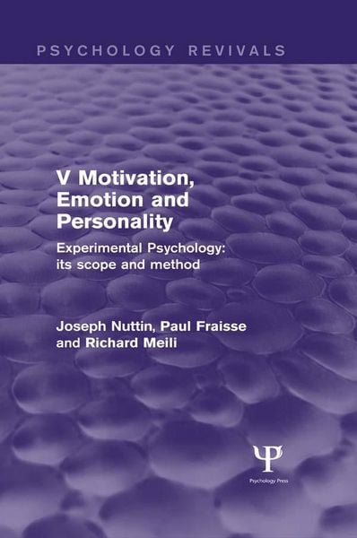 Produktbild: Experimental Psychology Its Scope and Method: Volume V (Psychology Revivals)