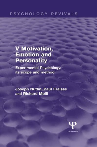 Produktbild: Experimental Psychology Its Scope and Method: Volume V (Psychology Revivals)