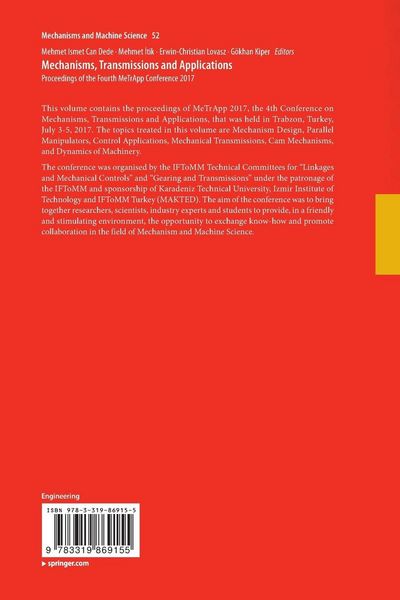 Produktbild: Mechanisms, Transmissions and Applications