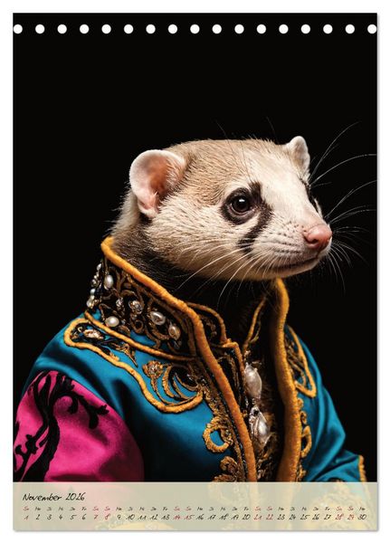 Produktbild: Barocke Tierportraits - Kunst und Klassik (Tischkalender 2026 DIN A5 hoch), CALVENDO Monatskalender