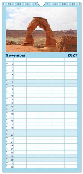 Produktbild: Familienplaner 2027 - 7 Kontinente - Weltweit durch das Jahr mit 5 Spalten (Wandkalender, 21 x 45 cm) CALVENDO