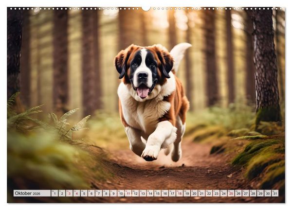 Produktbild: Gigant Bernhardiner (Wandkalender 2026 DIN A2 quer), CALVENDO Monatskalender