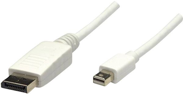 Manhattan Mini-DisplayPort / DisplayPort Adapterkabel Mini DisplayPort Stecker, DisplayPort Stecker 2.00 m Weiß 324748-C