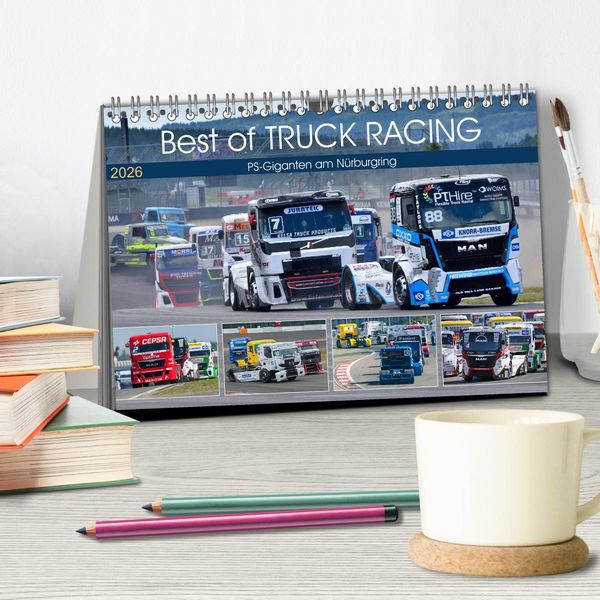 Produktbild: Best of TRUCK RACING (Tischkalender 2026 DIN A5 quer), CALVENDO Monatskalender