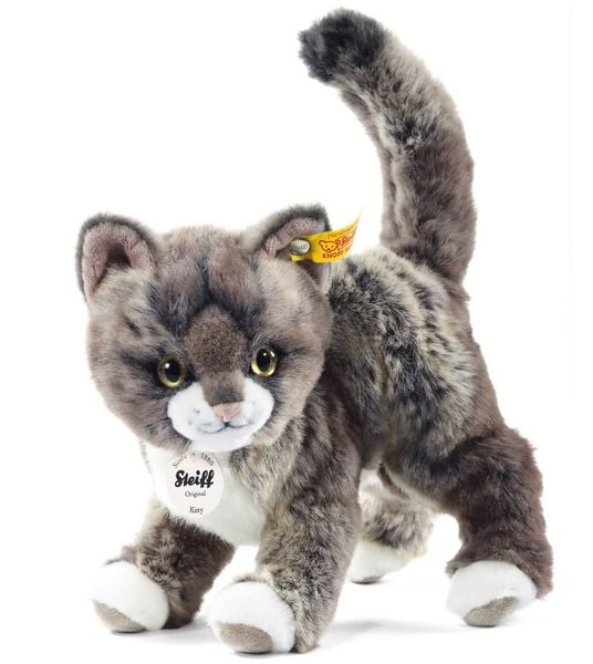 Produktbild: Steiff 099335 - Kitty Katze, stehend, grau, Pl&uuml;sch, 25 cm
