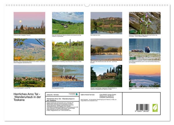 Produktbild: Herrliches Arno Tal - Wanderurlaub in der Toskana (hochwertiger Premium Wandkalender 2026 DIN A2 quer), Kunstdruck in Hochglanz