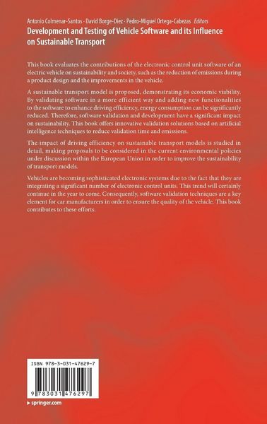 Produktbild: Development and Testing of Vehicle Software and its Influence on Sustainable Transport