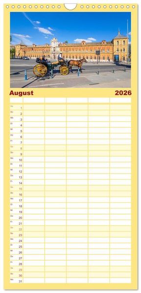 Produktbild: Familienplaner 2026 - Ein Herz f&uuml;r Sevilla mit 5 Spalten (Wandkalender, 21 x 45 cm) CALVENDO