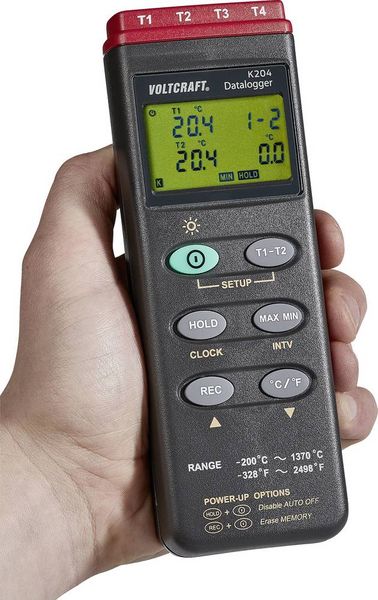 Produktbild: VOLTCRAFT K204 Temperatur-Messger&auml;t -200 - +1370&deg;C F&uuml;hler-Typ K Datenlogger-Funktion
