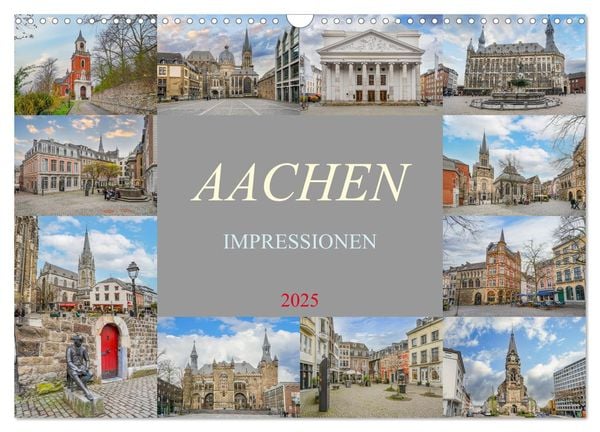 Aachen Impressionen (Wandkalender 2025 DIN A3 quer), CALVENDO Monatskalender