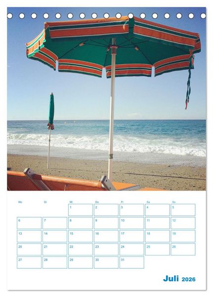 Produktbild: Blauer Ligurien Sommer (Tischkalender 2026 DIN A5 hoch), CALVENDO Monatskalender