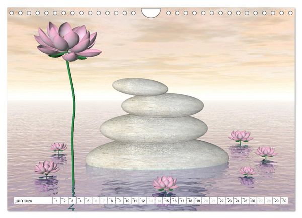 Produktbild: LOTUS M&Eacute;DITATIFS (Calendrier mural 2026 DIN A4 vertical), CALVENDO calendrier mensuel