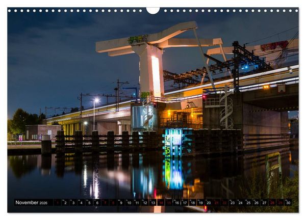 Produktbild: Rotterdam bei Nacht (Wandkalender 2026 DIN A3 quer), CALVENDO Monatskalender
