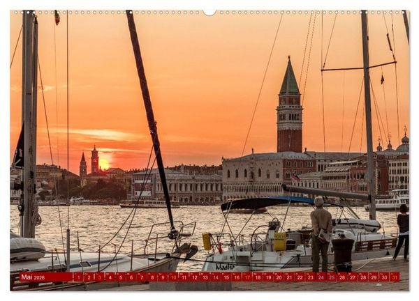 Produktbild: Venedig - Traum in der Lagune (hochwertiger Premium Wandkalender 2026 DIN A2 quer), Kunstdruck in Hochglanz