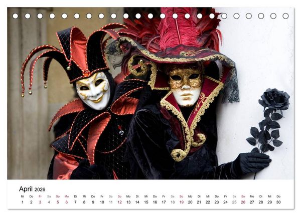 Produktbild: Carnevale di Venezia 2026 (Tischkalender 2026 DIN A5 quer), CALVENDO Monatskalender