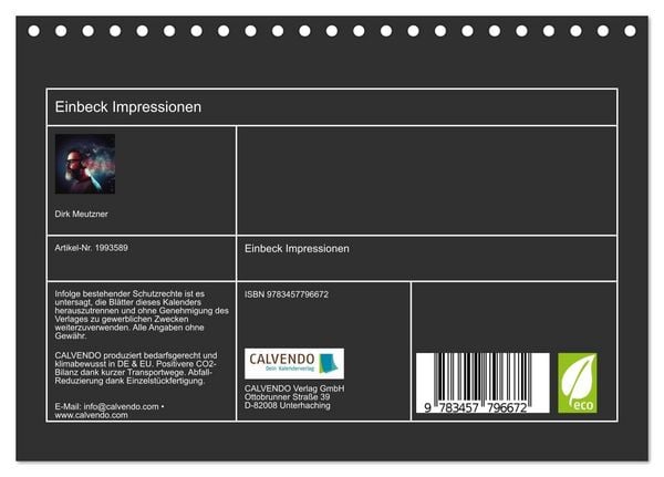 Produktbild: Einbeck Impressionen (Tischkalender 2026 DIN A5 quer), CALVENDO Monatskalender