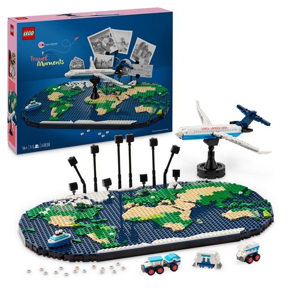 Produktbild: LEGO Reiseerinnerungen, Spielzeugweltkarte, Geschenk f&uuml;r Familien 41838