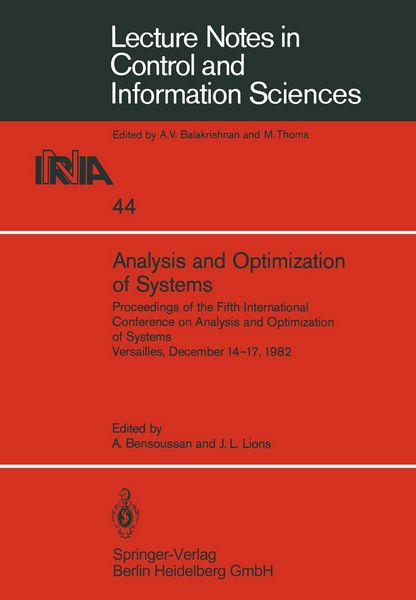 Produktbild: Analysis and Optimization of Systems