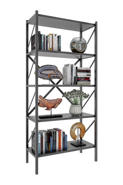 Produktbild: Holz Metall Stand Regal B&uuml;ro B&uuml;cher Insasi 5fach