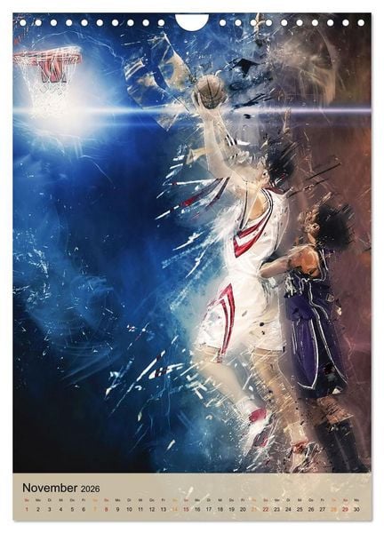 Produktbild: Basketball spektakul&auml;r (Wandkalender 2026 DIN A4 hoch), CALVENDO Monatskalender