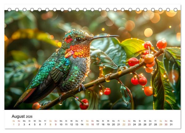 Produktbild: Kolibris - kleine Wunder der Natur (Tischkalender 2026 DIN A5 quer), CALVENDO Monatskalender